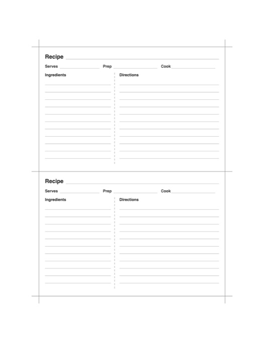 Recipe Card Template template preview