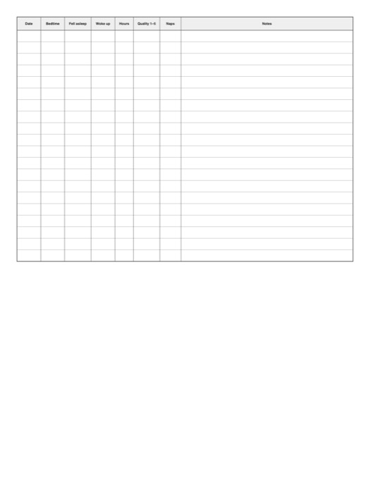 Sleep Log template preview