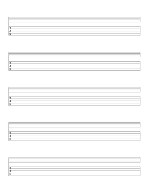 Staff and Tab Paper template preview