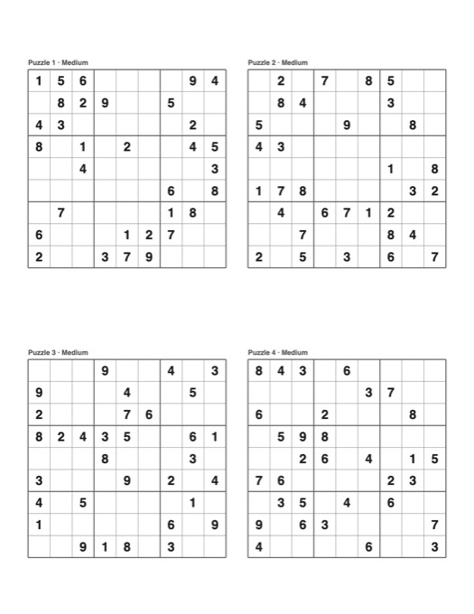 Printable Sudoku template preview