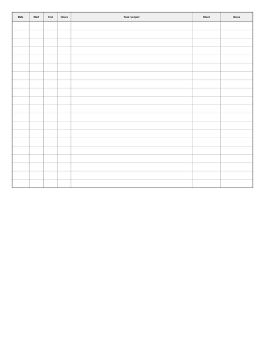 Time Log template preview