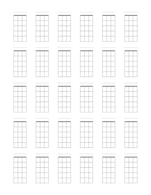 Blank Ukulele Chord Chart template preview